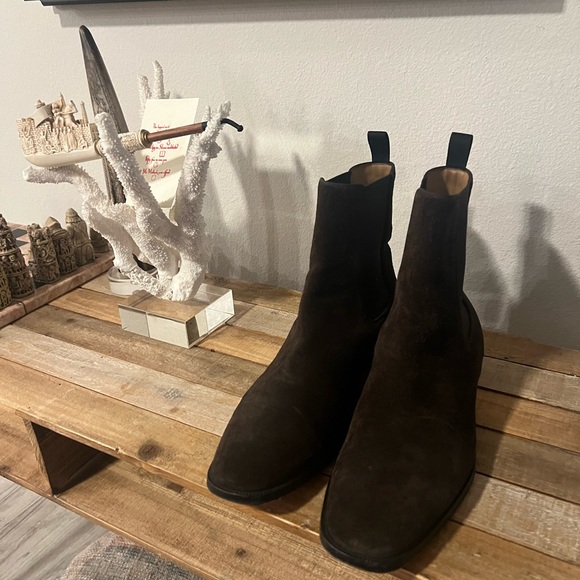 Men’s size 45 1/2 men’s Christian Louboutin Suede Brown Chelsea boots - Picture 8 of 10